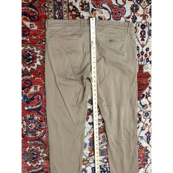 J.Crew Stretch Chino Pants Mens W36 L32 Khaki Classic Straight Cotton - Picture 9 of 9